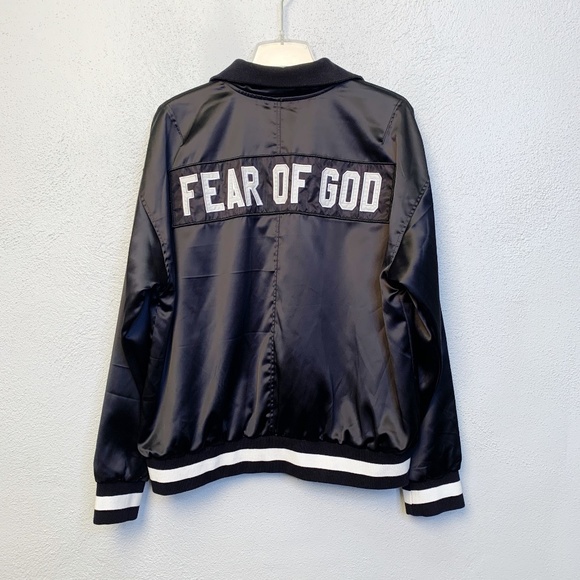 fear of god pink satin jacket